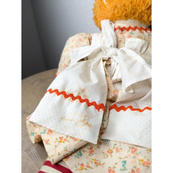 Pair of Vintage Handmade Raggedy Ann & Andy Dolls 27" Long - Picture 8 of 10